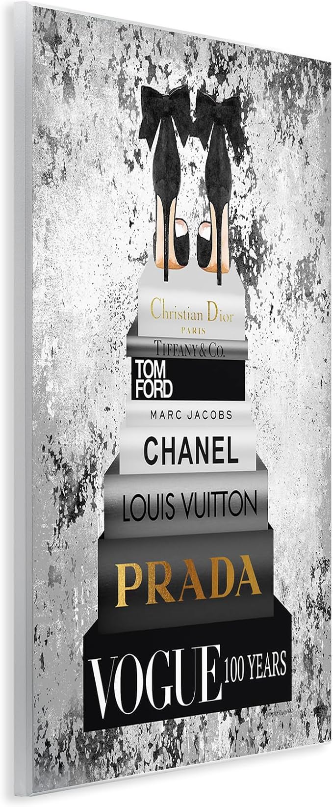Fashion Bookstack Glam, 10 x 15 Inch Mounted Print on Wall Plaque | Stupell Industries · By Amanda Greenwood · Ready to hang · Chic gift for fashion lovers · Made in USA