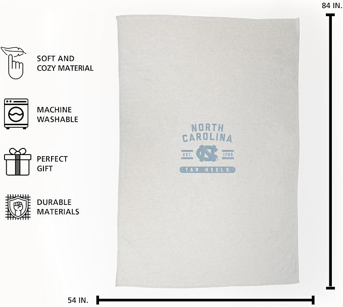 Logo Brands NCAA Sweatshirt Blanket - Officially Licensed Soft Throw Blanket for Fans, Cozy Game Day Blanket, Vintage-Style, Great Gift for Students & Alumni