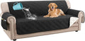 H.VERSAILTEX 100% Waterproof Sofa Covers for 3 Cushion Couch Modern Sofa Cover for Dogs XL Couch Covers for Oversized Sofa with Elastic Straps (Oversized Sofa, Black/Beige)