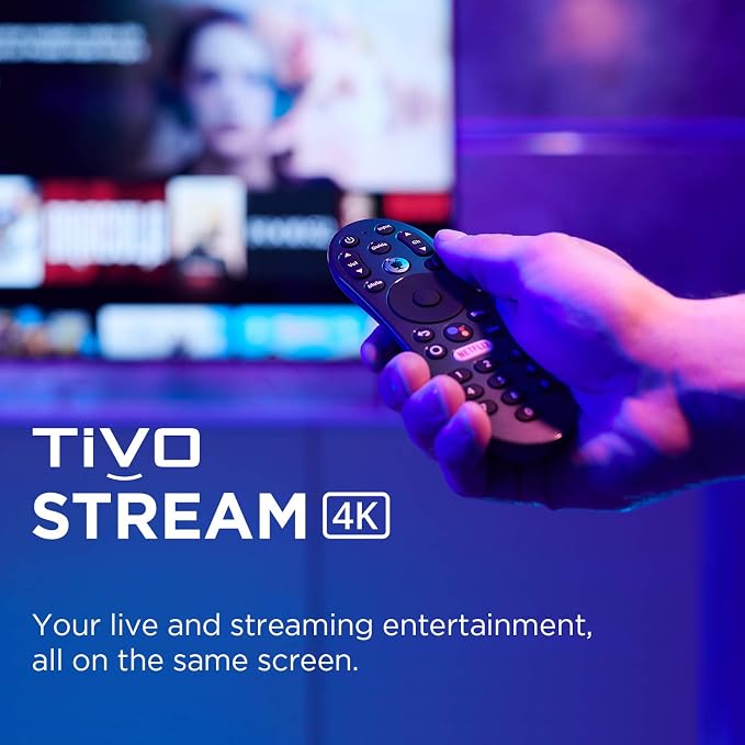 TiVo Stream 4K – Every Streaming App and Live TV on One Screen – 4K UHD, Dolby Vision HDR and Dolby Atmos Sound – Powered by Android TV – Plug-In Smart TV, One size