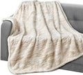Elegant Comfort Throw Blanket, Reversible Sherpa Flannel, Ultra-Soft, Fuzzy, Cozy and Plush- All Season Lightweight Decorative Throw, 50 x 60 inches, Alaska Sherpa Throw, Beige