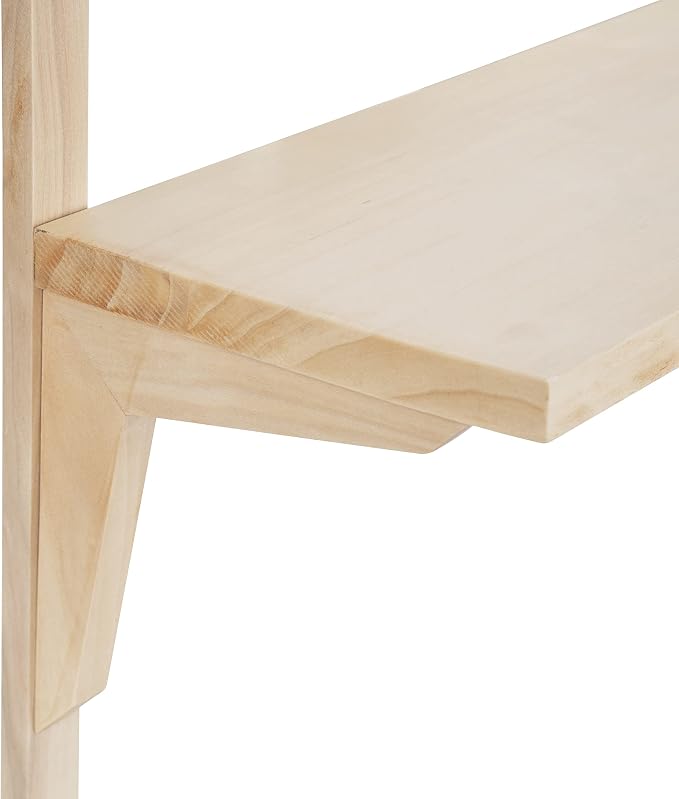 Kate and Laurel Meridien Modern Wood Shelves, 24 x 8 x 24, Natural Poplar, Transitional Two Tier Wall Shelf for Storage and Display