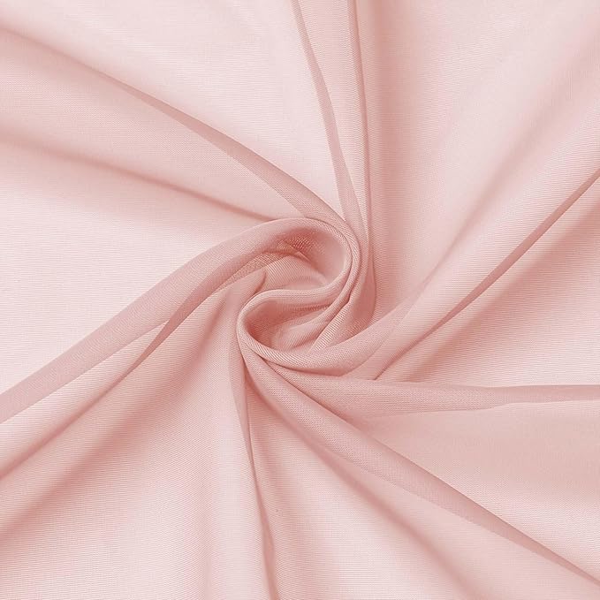 Extra Long Sheer Blush Curtains for Bedroom Living Room 108 Inches Long 2 Panels Set, Solid Soft Light Filtering Rod Pocket Sheer Window Curtains, Blush, Each 42" Wx108 L Inch