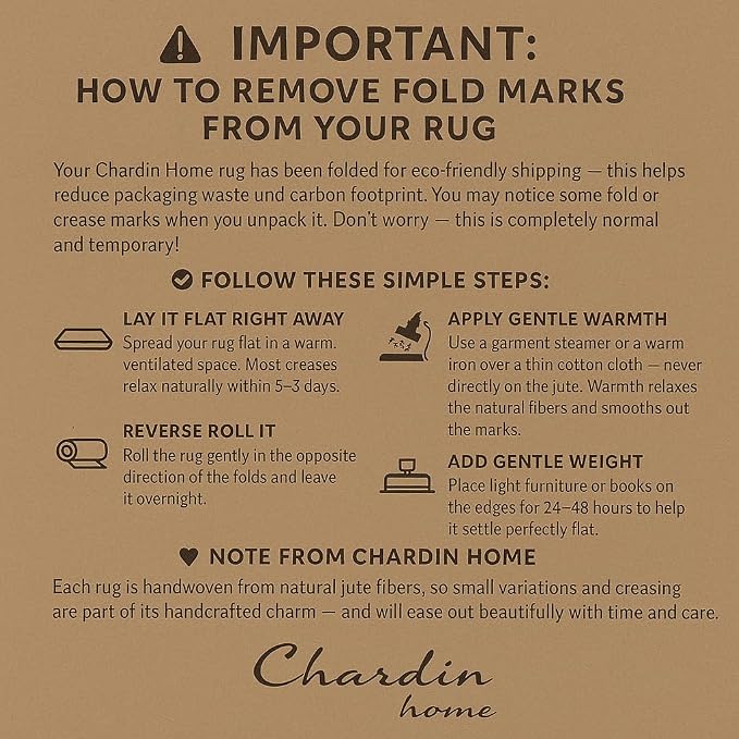 Chardin home Hand Woven Natural Jute Braided Rug – 4' Round | Rustic Boho Farmhouse Reversible Accent Rug for Entryway, Kitchen, Nursery, Dining Room, Study, or Patio | Solid Natural Fiber Rug