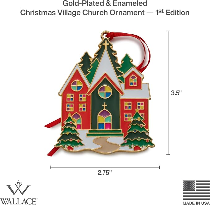 Wallace Wonders of Christmas Cardinal Ornament 2023-14th Edition Gold-Plated Enamel Holiday Collectible with Gift Box and Velvet Pouch