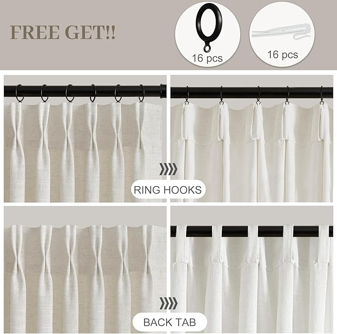 Pinch Pleated Sheer Curtains 84 Inches Long - Image 3
