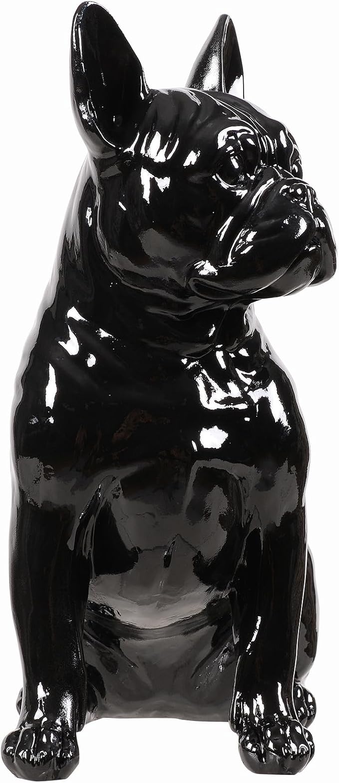 Hi-Line Gift Ltd. 10" H French Bulldog Statue in Black Home Decor Indoor Use Only