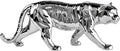Elements Silver Tiger Ceramic Statue, 16.53 x 4.92 x 6.89 Inch Elegant Crouching Tiger Figurine, Modern Silver Finish Animal Sculpture for Living Room and Office Decor, Large Tabletop Accent