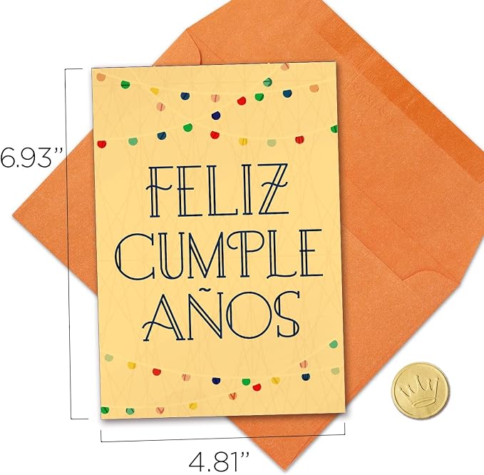 Hallmark Business Bulk 25 Pack Spanish Birthday Cards for Employees & Customers (Feliz Cumpleaños on Yellow), 5 x 7 Cards, Message Inside, Envelopes Included