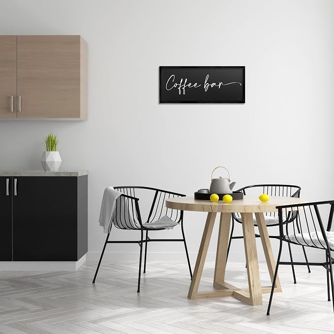 'Coffee Bar Classy Script'| Framed Giclee Art | Stupell Industries | Black, 24 x 10 Inches, Easy to Hang and Sturdy, Made in USA, by Lux + Me Designs