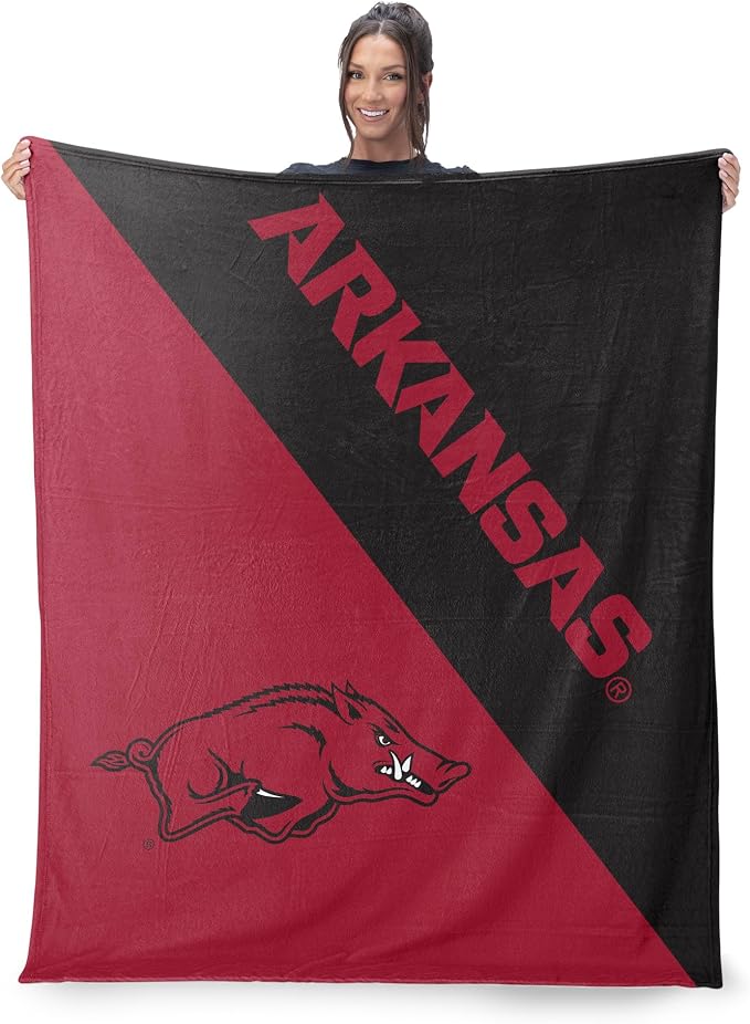 Northwest NCAA Silk Touch Throw Blanket, Ultra Soft Plush Polyester, Lightweight Warm Decorative Fan Gift, 46 x 60 in
