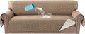 H.VERSAILTEX Sofa Cover, 100% Waterproof Slipcover Furniture Protector, Washable Couch Cover with Non-Skid Backing and Elastic Straps for Kids, Dogs, Pets(Oversized Sofa, French Oak)