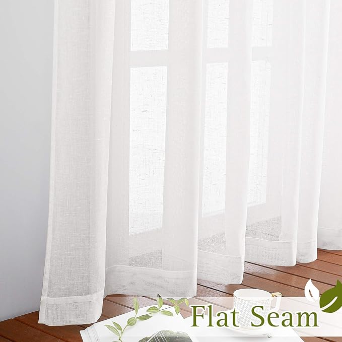 NICETOWN Linen Sheer Curtains 96 inches Long - Image 6