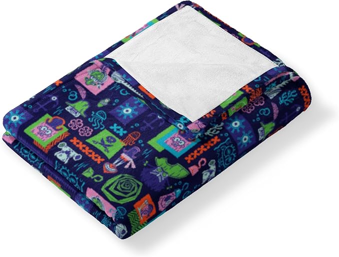 Spongebob Squarepants Reef Pattern Silk Touch Throw Blanket, Soft Plush Bed & Couch Cover, 50 x 60 Inches