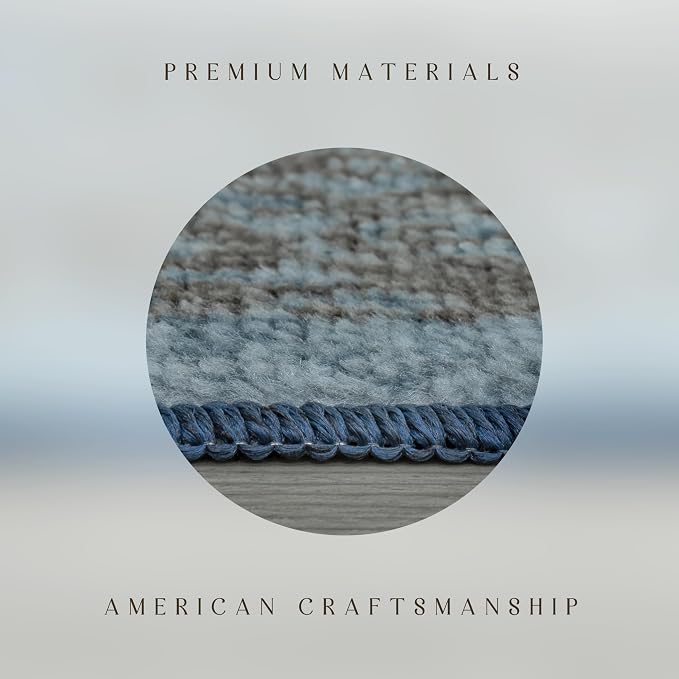 Maples Rugs Pelham Vintage Medallion Area Rugs - Made in USA - Washable, Non-Slip, Low Profile Indoor Rug for Entryway, Foyer, Kitchen, and Bathroom, 2'6 x 3'10, Navy/Grey