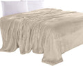 Elegant Comfort Luxury Velvety Feel Blanket, All-Season Lightweight Blanket, Ultra Plush, Soft, Cozy-Fuzzy Flannel Fleece for Couch, Sofa, Bed, Travel, Solid Design, Twin/Twin XL, Cream-Beige