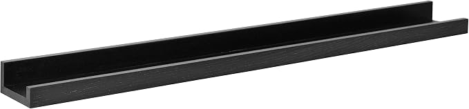 MCS Picture Ledge Shelf, Room Decor Floating Shelf, Black Woodgrain, 35 Inch