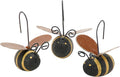Primitives by Kathy Mini Bee Ornament Set of 12, 1.50-inch, Rustic Wooden Bumblebees with Whimsical Wire Antennae | Outdoor Garden or Home Decor Accent