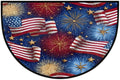 Flag American Half Round Door Mat Semi Moon Rug Fireplace Carpet Area Rugs | American Flag Non Slip Absorbent Half Circle Mat Carpet for Indoor Outdoor Patio Kitchen Bathroom Entryway Home Decor
