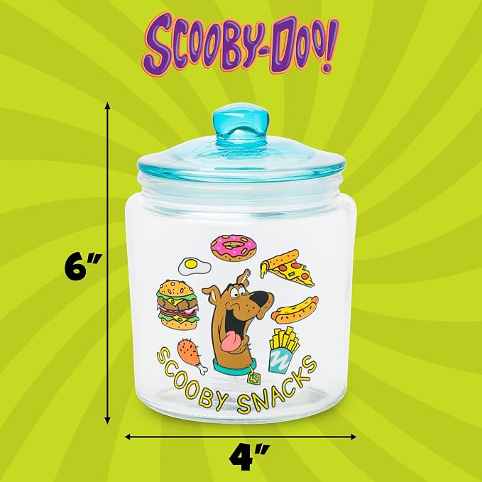 Silver Buffalo Scooby Doo Scooby Snacks, Glass Jar with Lid | Cookie Candy, Small Size