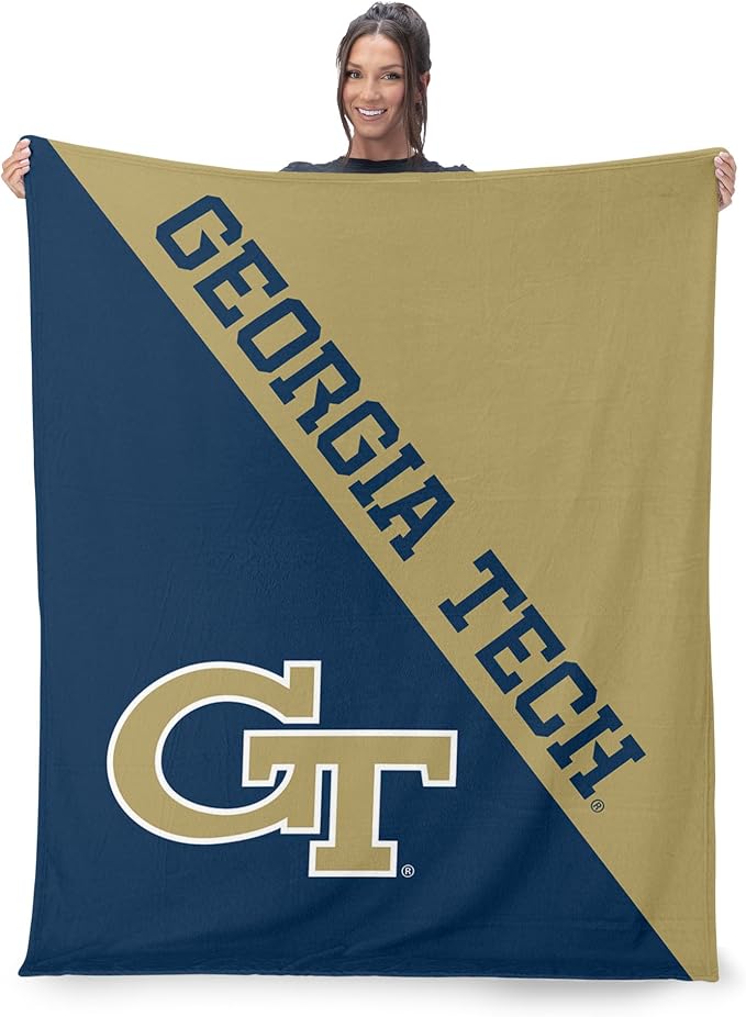 Northwest NCAA Silk Touch Throw Blanket, Ultra Soft Plush Polyester, Lightweight Warm Decorative Fan Gift, 46 x 60 in