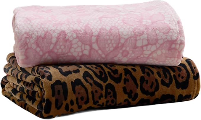 Baby Phat Oversized Plush Throw Blanket 60" x 70", Script Lace Pink