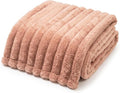 Americanflat 50x60 Faux Fur Throw Blanket - Soft and Breathable Throw Blanket for Couch, Bed, Chair - Pink Faux Fur Blankets Perfect for Home, Bedroom, or Outdoor Use