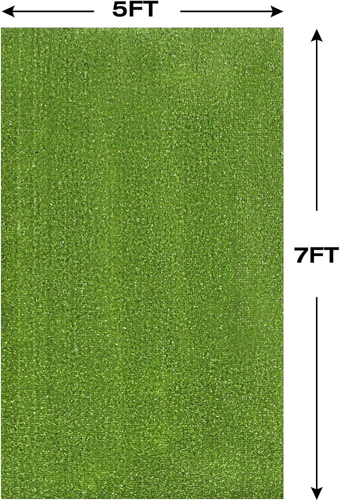 XLX TURF Outdoor Artificial Grass Rug 5FT X 7FT, Green Fake Grass Carpet Floor Mat for Balcony, Patio, Backyard, Extra Large Pets Grass Pad for Dogs