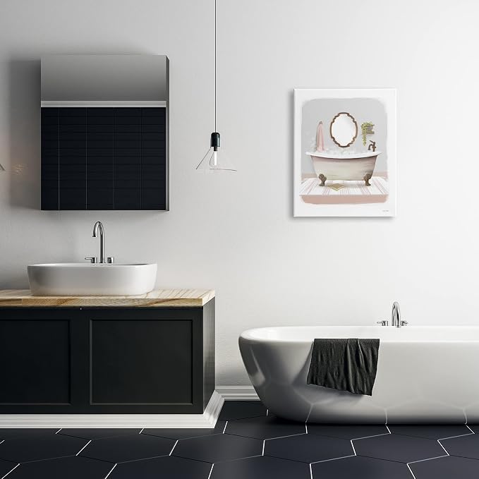 Stupell Industries Bubble Bath Tub Bathroom, 24 x 30 Inch Canvas Wall Art | Stupell Industries · By House Fenway · Ready to hang · Perfect for bathroom decor · Made in USA