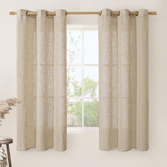 LAMIT 60 Inch Sheer Linen Curtains by LAMIT
