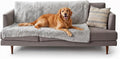 Furhaven Waterproof Throw Blanket for Dogs & Indoor Cats, Reversible Protective Pet Blanket, Extra Large, Long Faux Fur & Velvet, Mist Gray