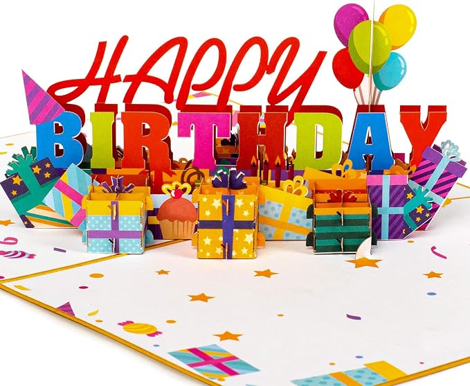 Paper Love Birthday Pop Up Cards 2 Pack - Includes 1 Happy Birthday Astronaut and 1 Happy Birthday, For Adults or Kids -5" x 7" Cover - Includes Envelope and Note Tag