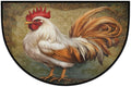 Rooster Flower Ethnic Half Round Door Mat Non-Slip Semi Circle Rug Washable Half Moon Floor Rug Absorbent Bathroom Area Rugs for Outdoor Indoor Fireplace Mat Entryway Kitchen Decor Rugs