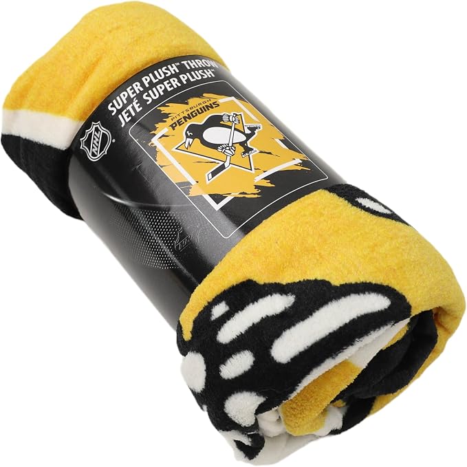 Northwest NHL Pittsburgh Penguins Micro Raschel Throw Blanket, 46" x 60", Dimensional