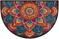 Mandala Half Round Door Mat Semi Circle Rug Half Moon Doormat | Soft Washable Colorful Geometric Welcome Entrance Mat for Outdoor Indoor Floor Bedroom Bathroom Home Kitchen Festival Decor