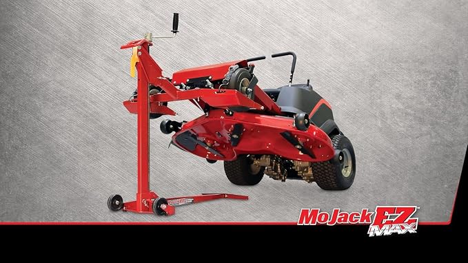 MoJack EZ MAX 45001 Riding Lawn Mower Lift Jack, 450 lb, Zero Turn/Tractor | Fits 18.5-47.5in Wheel Span - Raises Deck 24in - Manual or Drill-Powered - Fold-Flat Storage - Blade & Belt Service