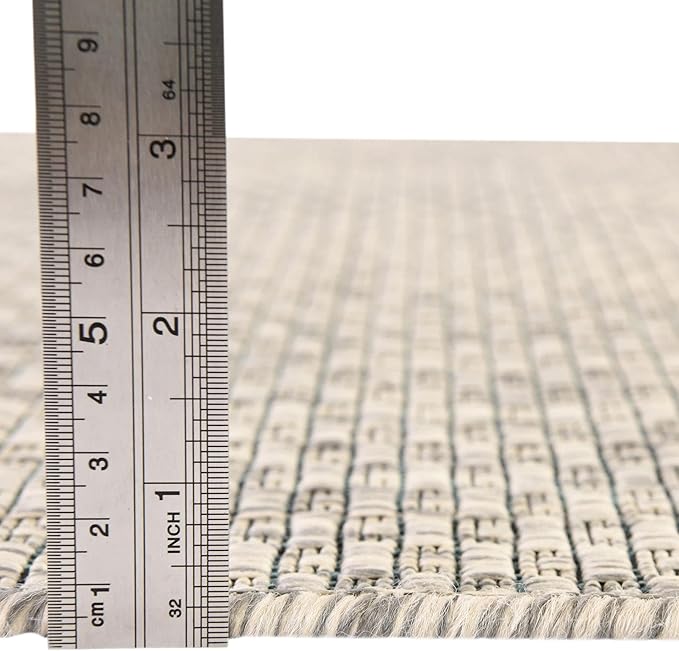 Unique Loom Collection Casual Transitional Solid Heathered Indoor/Outdoor Flatweave Area Rug (3' 3" x 5' 3" Rectangle, Light Gray/Ivory)