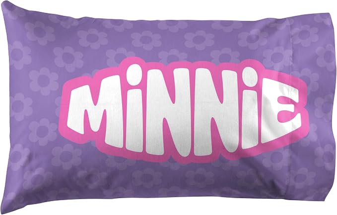 Jay Franco Kids Sheet Set with Fitted, Flat Sheets & Pillow Cover - Ultra-Soft Bedding with Pillowcase for Room Decor, Purple - Minnie Mouse, 3 Piece Twin