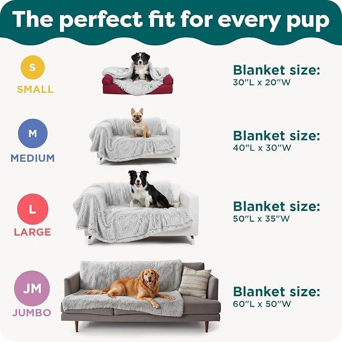 Furhaven Waterproof Throw Blanket for Dogs & Indoor Cats, Washable - Shaggy Plush Calming Long Faux Fur & Velvet Dog Blanket - Taupe, Medium