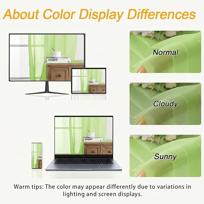 Gwine Short Kitchen Sheer Curtains 24 Inch Length - Image 3