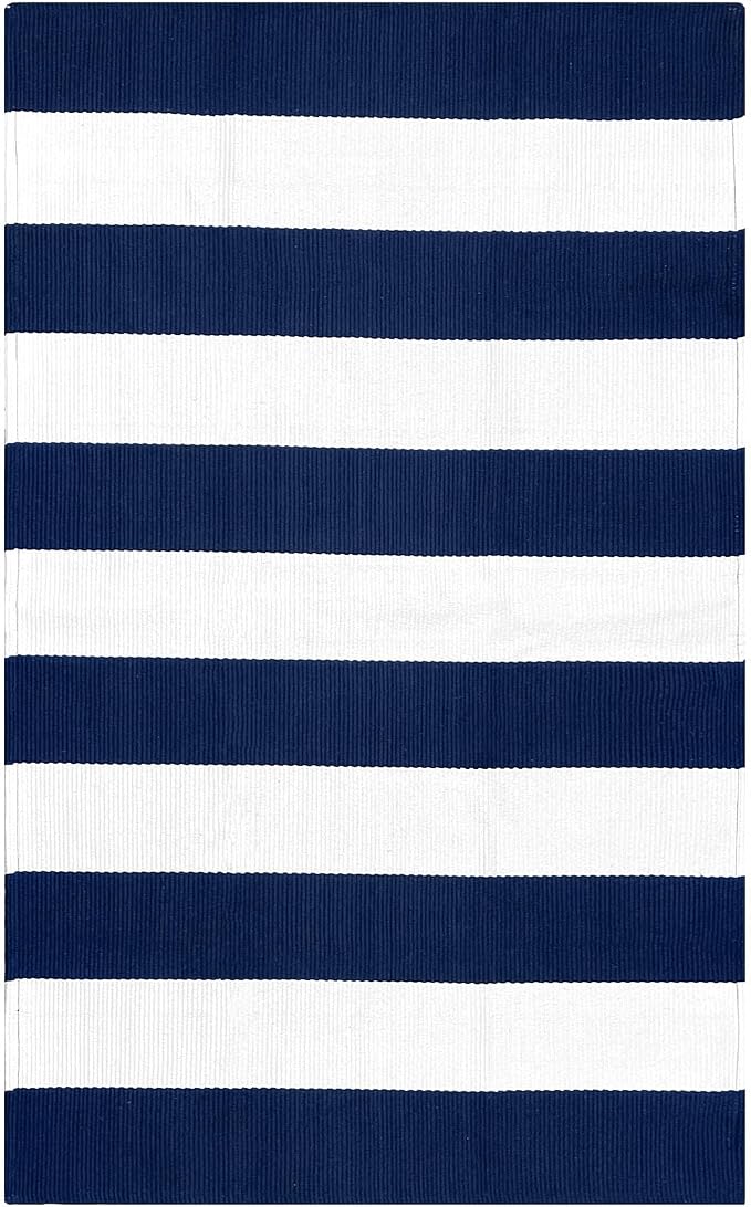 IOHOUZE Navy White Striped Rug -27.5" X 43" Front Door Mats Outdoor,Washable Rug for Front Porch Decor,Spring Summer Welcome Mats Outdoor Indoor, Doormat for Farmhouse/Entryway/Home Entrance