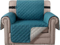 H.VERSAILTEX Water Resistant Chair Sofa Covers for Living Room Reversible Couch Covers for Chair Sofa Non Slip Furniture Protector Chair Cover Seat Width Up to 21"(Armchair, Dark Teal/Beige)