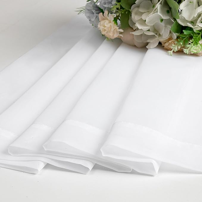 Lecloud White Sheer Curtains 68 Inch Length 2 Pcs, Voile Dual Rod Pocket Living Room Curtains for Bedroom, Elegant Window Treatments with Light Filtering Drapes for Bathroom, Each Panel 42" W x 68" L