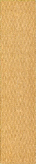 Unique Loom Collection Casual Transitional Solid Heathered Indoor/Outdoor Flatweave Area Rug (2' 7" x 12' Runner, Corn Harvest Yellow)