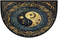 Ethnic Yin Yang Half Round Door Mat Non-Slip Semi Circle Rug Washable Half Moon Floor Rug Absorbent Bathroom Area Rugs for Outdoor Indoor Fireplace Mat Entryway Kitchen Decor Rugs