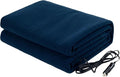 Heated Car Blanket - 12V Electric Travel Blanket for Car, Truck, SUV or RV - Portable Heated Throw for Road Trips, Camping or Winter Emergency Kit for Cold Weather Travel by Stalwart (Navy)