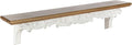 Kate and Laurel Abberly Farmhouse Wall Shelf, 28 x 5 x 6.5, Rustic Brown and White, Rustic Floating Shelf for Wall