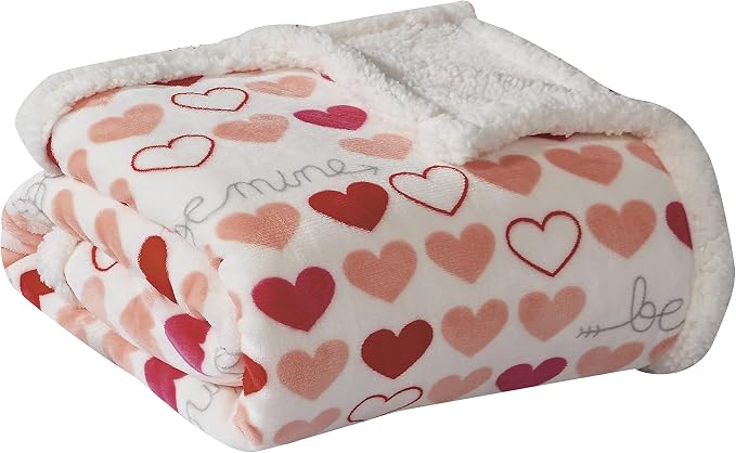 Elegant Comfort Reversible, Printed Sherpa Throw Blanket, All-Season Blanket- Super Soft, Cozy and Plush- Decorative Throw, Perfect for Lounging, 50 x 60 inches, Isabella Sherpa Throw Blanket