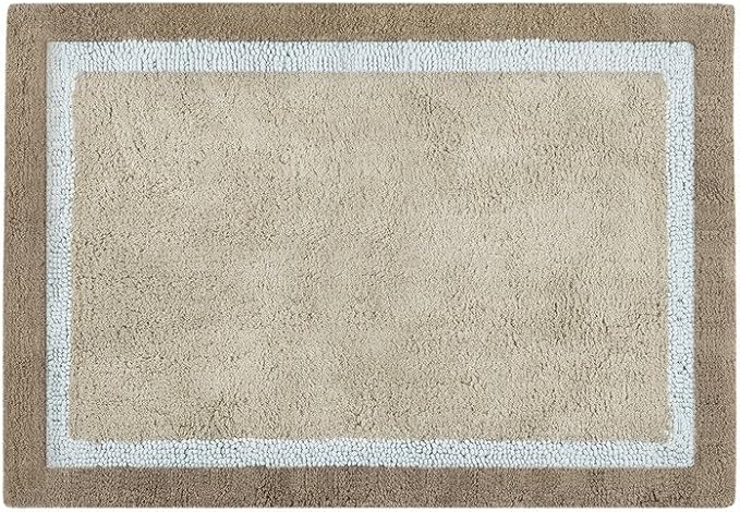 Madison Park Amherst Tufted Bath Rug Cotton Non-Slip, 20 x 30, Blue | Quick Dry, Ultra Soft, Pile, Machine Washable, Absorbent, OEKO-TEX Certified