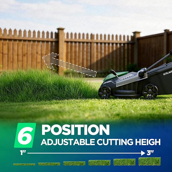 16" Electric Lawn Mower, 40V Cordless Lawn Mower with 2x5.0Ah Batteries & Charger, Brushless Motor, 2-in-1 Mulching & Bagging, 6-Position Height Adjustment, for Small to Medium Yards